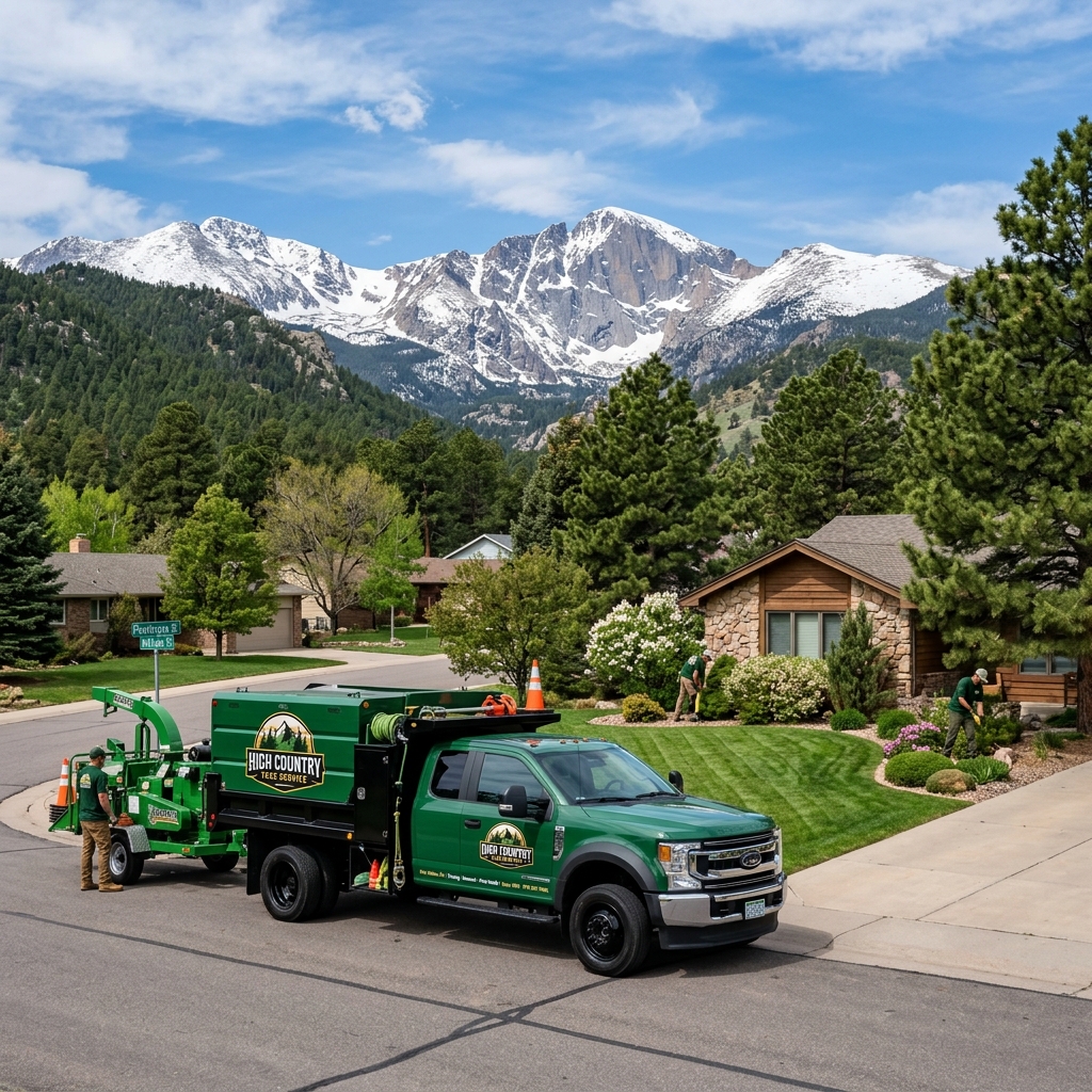 NoCo Services contractor truck at Fort Collins worksite