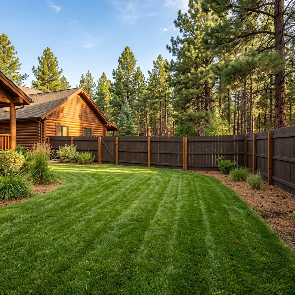 spotless clean residential yard after arborist cleanup