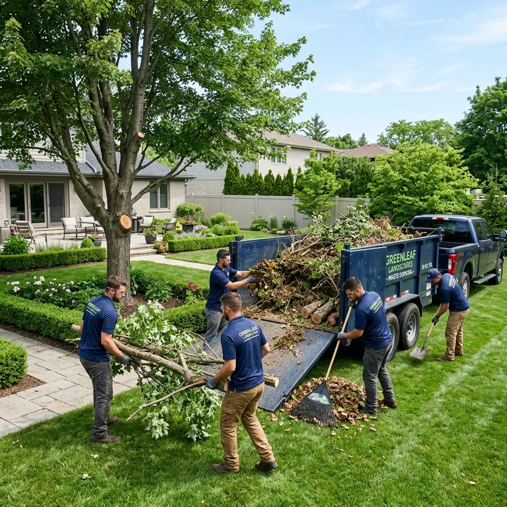 Lot waste and property brush pile cleanup